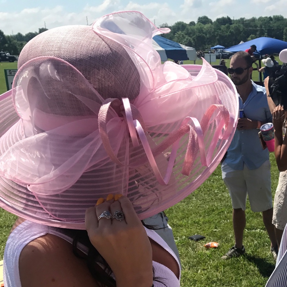 Elegant Pink Derby Hat